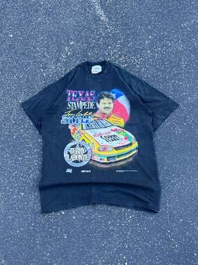 VTG 90s Competitors View Terry Labonte Texas Stampede Nascar T-Shirt M Black